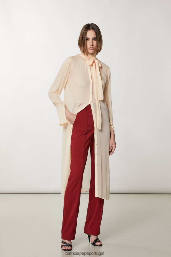 Patrizia Pepe mulheres vestido camisa de viscose rubor astral vestuário TX086V81