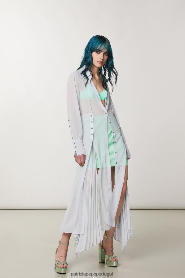 Patrizia Pepe mulheres vestido de crepe plissado cinza mineral vestuário TX086V124