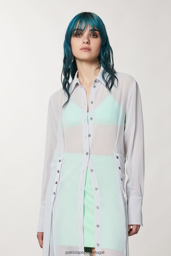 Patrizia Pepe mulheres vestido de crepe plissado cinza mineral vestuário TX086V124