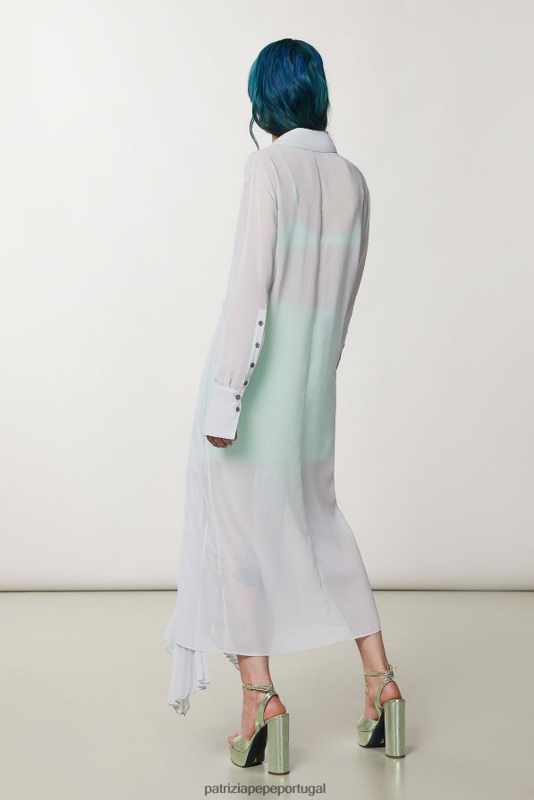 Patrizia Pepe mulheres vestido de crepe plissado cinza mineral vestuário TX086V124