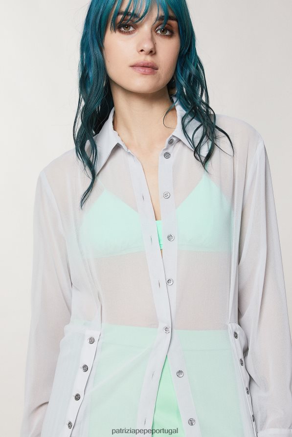 Patrizia Pepe mulheres vestido de crepe plissado cinza mineral vestuário TX086V124