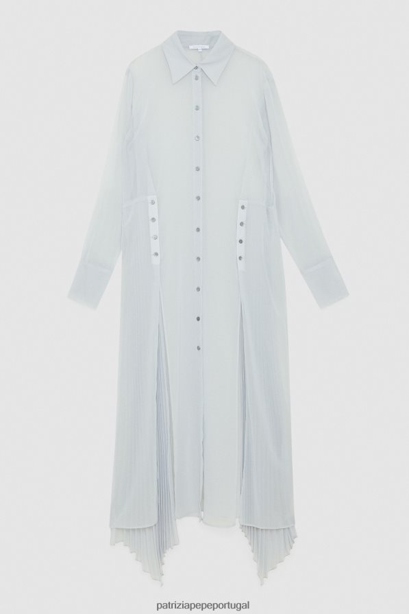 Patrizia Pepe mulheres vestido de crepe plissado cinza mineral vestuário TX086V124