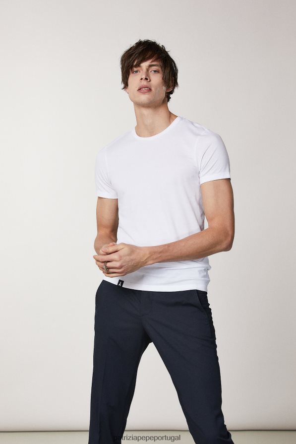 Patrizia Pepe homens camiseta de algodão branco ótico vestuário TX086V1040