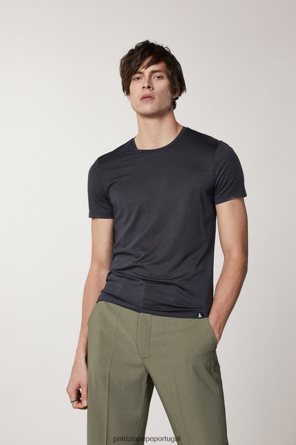 Patrizia Pepe homens camiseta de algodão marinha real vestuário TX086V1045