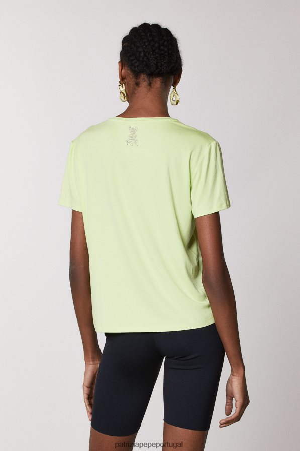 Patrizia Pepe mulheres camiseta com strass limão ensolarado vestuário TX086V456