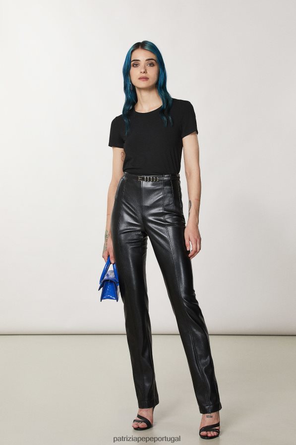 Patrizia Pepe mulheres camiseta essencial mosca negra vestuário TX086V569