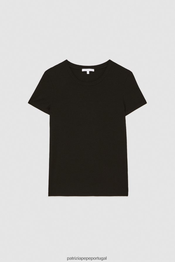 Patrizia Pepe mulheres camiseta essencial mosca negra vestuário TX086V569