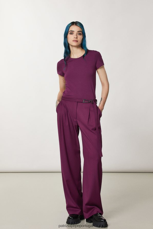 Patrizia Pepe mulheres camiseta essencial mosca roxa futurista vestuário TX086V44