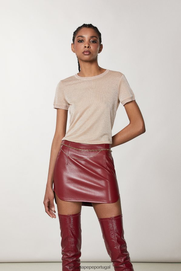 Patrizia Pepe mulheres camiseta lurex manga curta blush astral lurex vestuário TX086V53