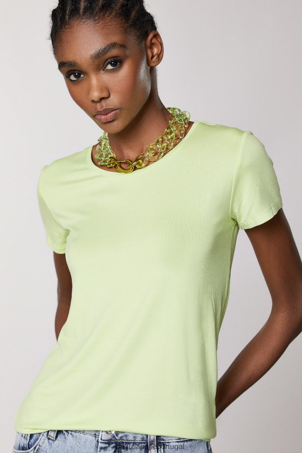 Patrizia Pepe mulheres camiseta slim com logo limão ensolarado vestuário TX086V457