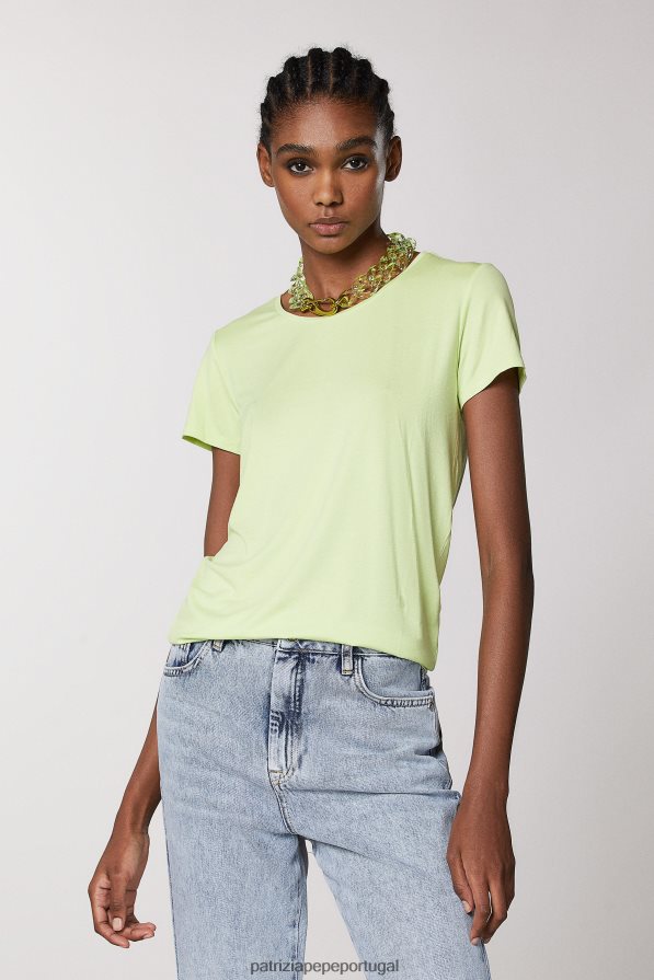 Patrizia Pepe mulheres camiseta slim com logo limão ensolarado vestuário TX086V457