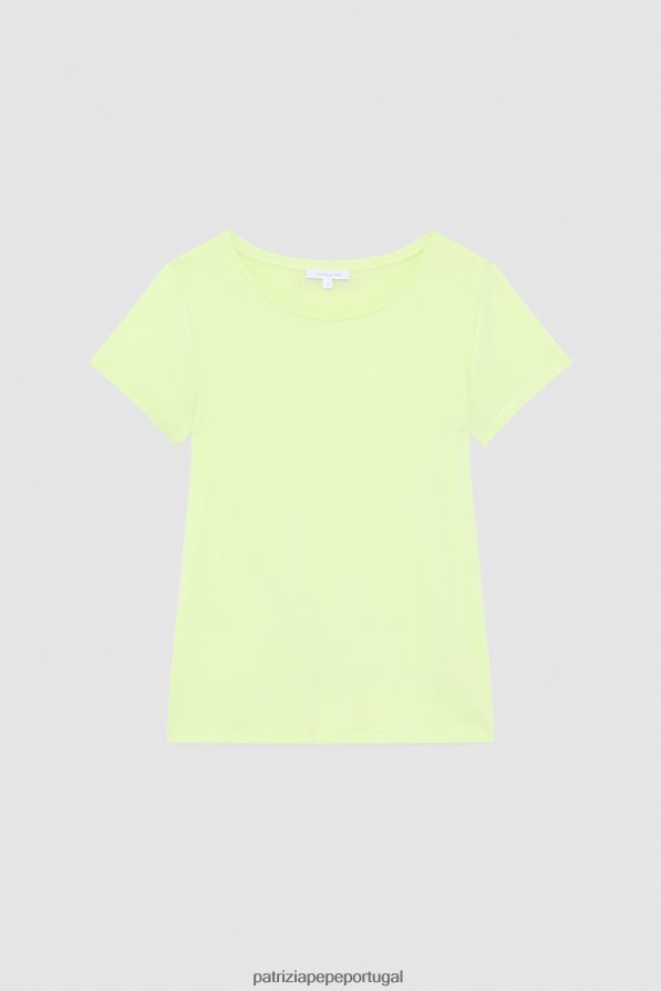 Patrizia Pepe mulheres camiseta slim com logo limão ensolarado vestuário TX086V457