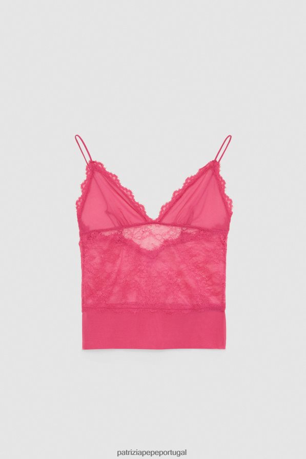 Patrizia Pepe mulheres blusa de renda cerimônia fúcsia vestuário TX086V263