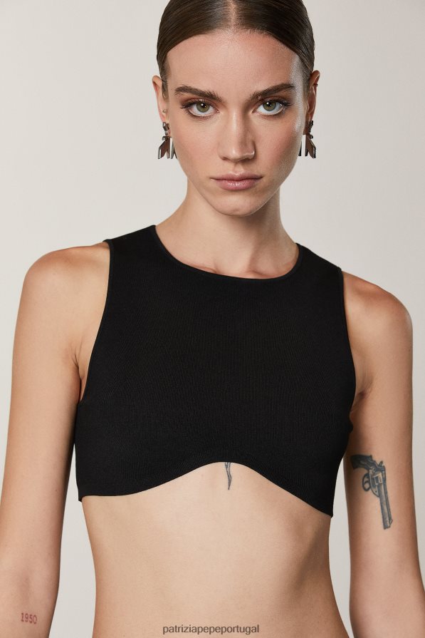 Patrizia Pepe mulheres blusa de viscose Nero vestuário TX086V399