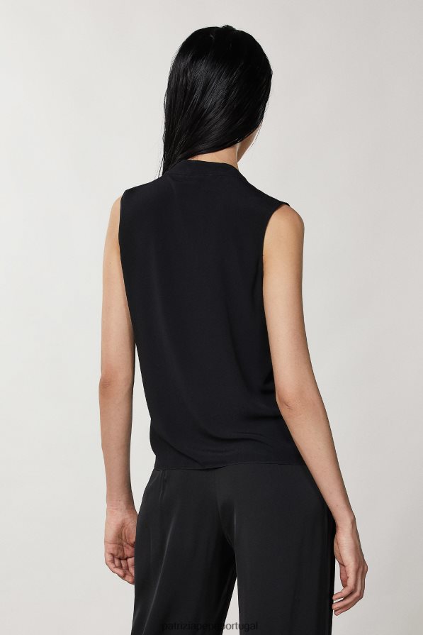 Patrizia Pepe mulheres camisa sem mangas Nero vestuário TX086V360