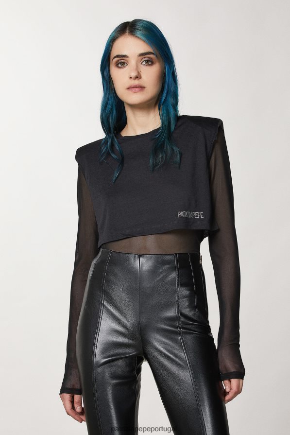 Patrizia Pepe mulheres camiseta em jersey macio Nero vestuário TX086V166