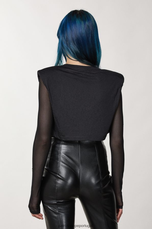 Patrizia Pepe mulheres camiseta em jersey macio Nero vestuário TX086V166