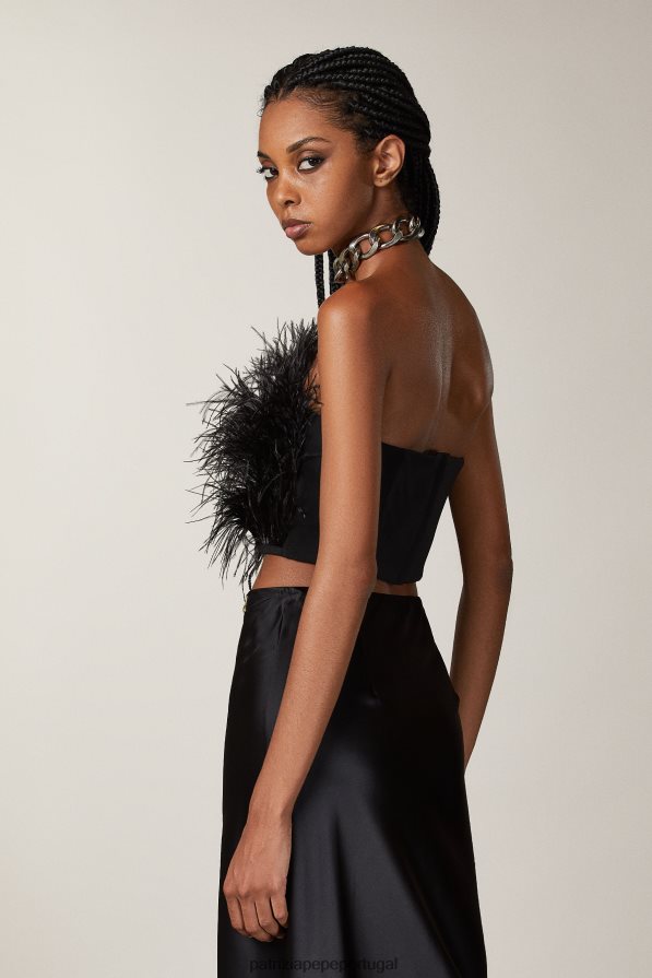 Patrizia Pepe mulheres corpete elástico Nero vestuário TX086V286