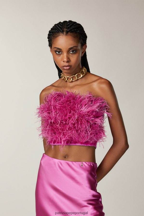 Patrizia Pepe mulheres corpete elástico orquídea roxa vestuário TX086V518