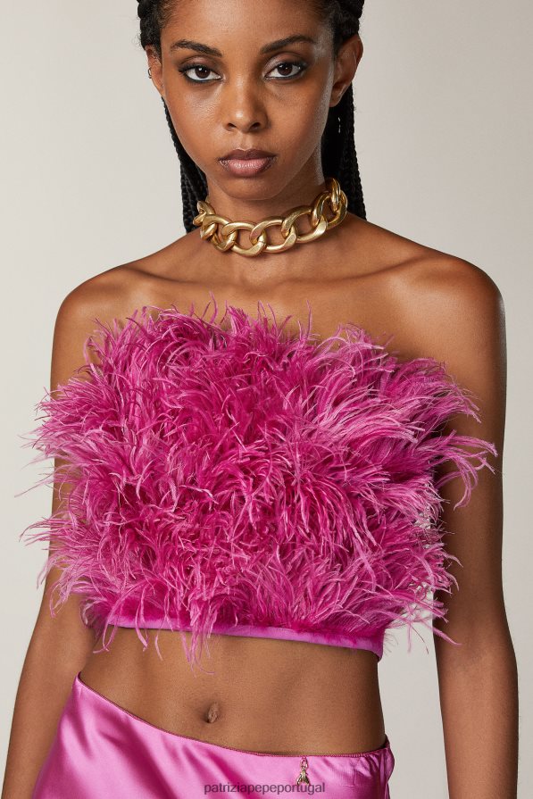 Patrizia Pepe mulheres corpete elástico orquídea roxa vestuário TX086V518