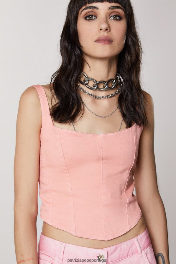 Patrizia Pepe mulheres espartilho com zíper suculento pêssego lavado vestuário TX086V502