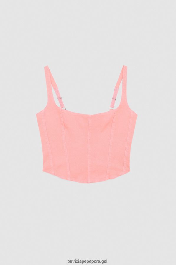 Patrizia Pepe mulheres espartilho com zíper suculento pêssego lavado vestuário TX086V502