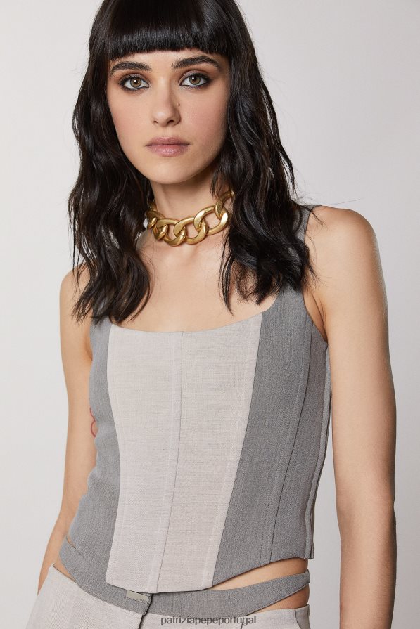 Patrizia Pepe mulheres espartilho fino mistura natural vestuário TX086V430