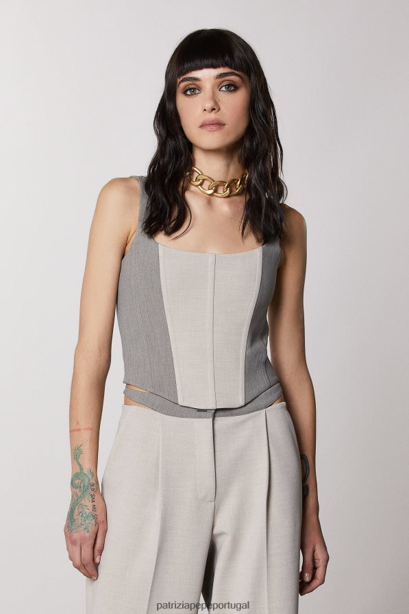 Patrizia Pepe mulheres espartilho fino mistura natural vestuário TX086V430