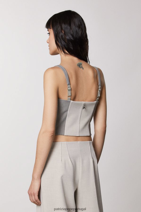 Patrizia Pepe mulheres espartilho fino mistura natural vestuário TX086V430