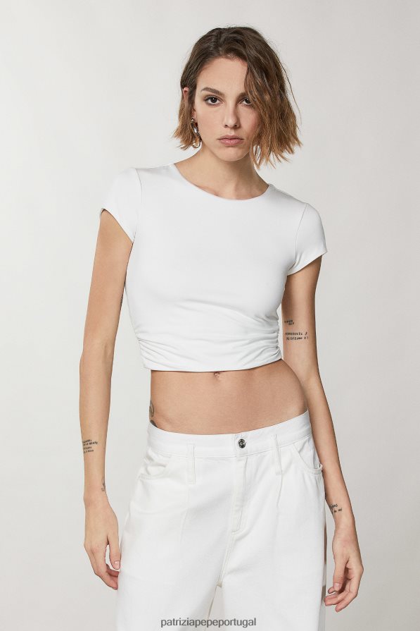Patrizia Pepe mulheres parte superior recortada branco vestuário TX086V369
