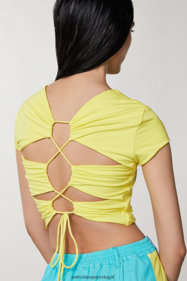 Patrizia Pepe mulheres parte superior recortada verão amarelo vestuário TX086V203