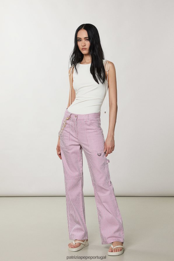 Patrizia Pepe mulheres regata jersey com gola redonda linho branco vestuário TX086V226