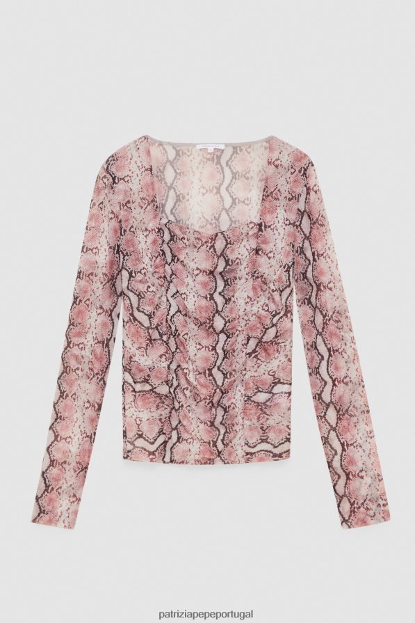 Patrizia Pepe mulheres túnica de manga comprida impressão python sonhadora vestuário TX086V479
