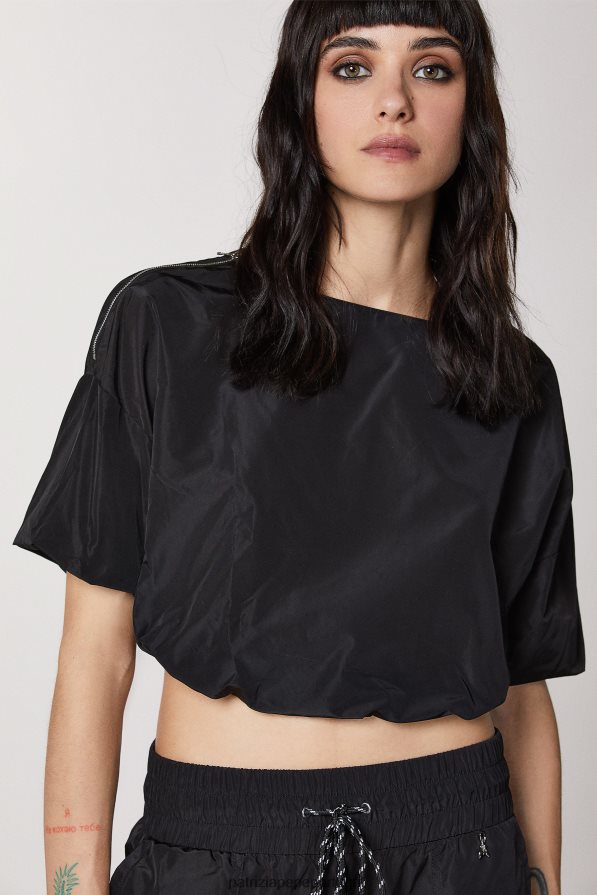 Patrizia Pepe mulheres túnica de manga curta Nero vestuário TX086V443