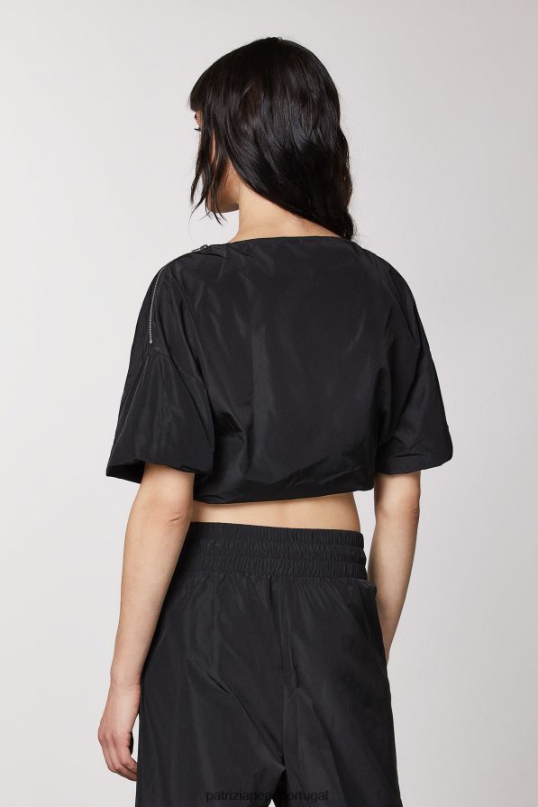 Patrizia Pepe mulheres túnica de manga curta Nero vestuário TX086V443