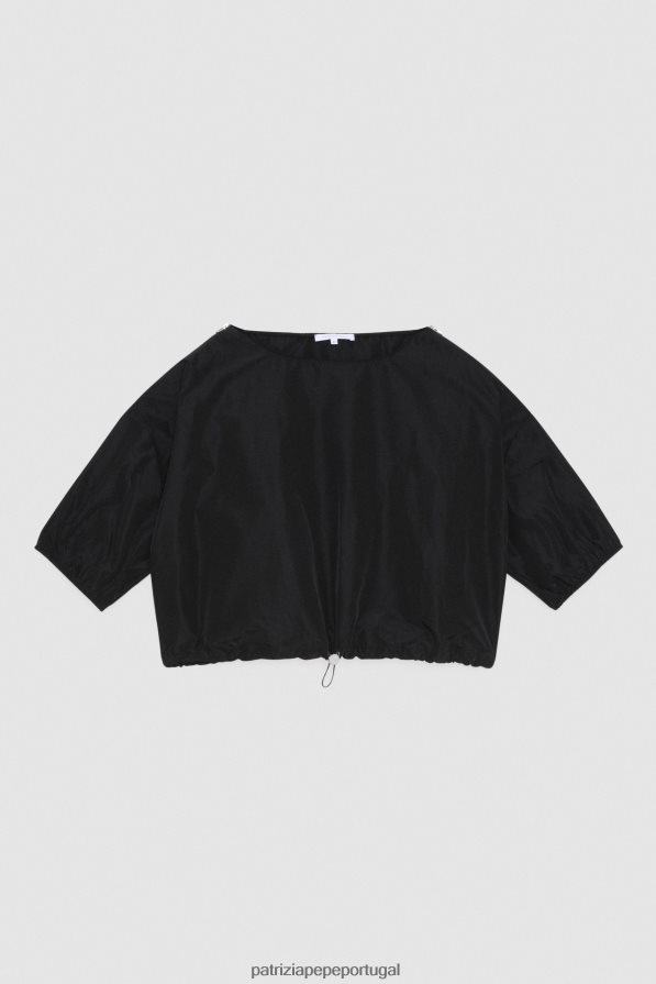 Patrizia Pepe mulheres túnica de manga curta Nero vestuário TX086V443