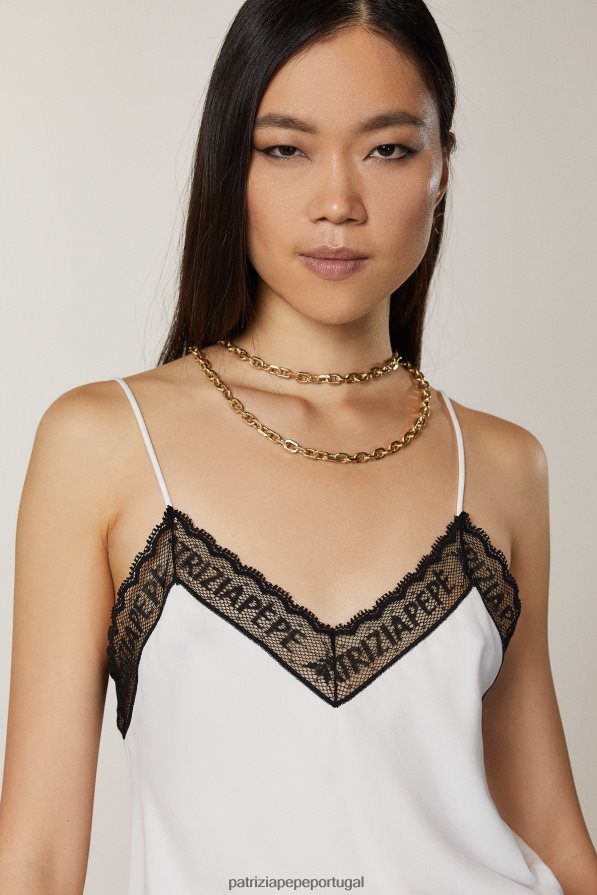 Patrizia Pepe mulheres top de renda branco vestuário TX086V610