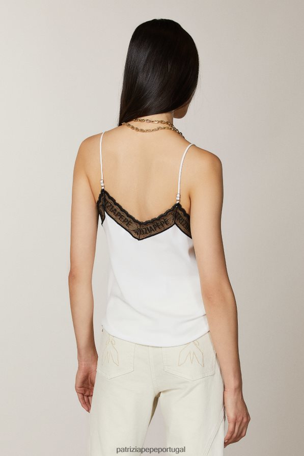 Patrizia Pepe mulheres top de renda branco vestuário TX086V610