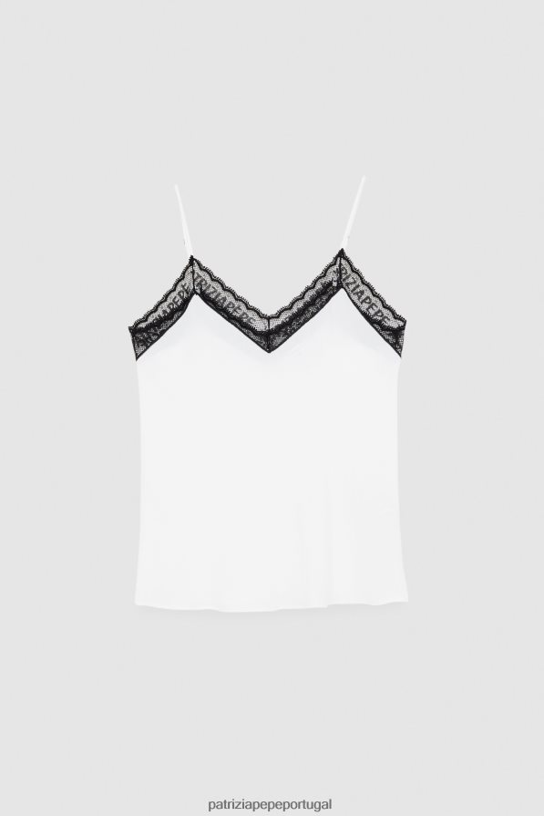 Patrizia Pepe mulheres top de renda branco vestuário TX086V610