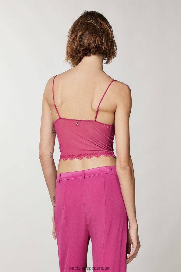 Patrizia Pepe mulheres top de renda cerimônia fúcsia vestuário TX086V312