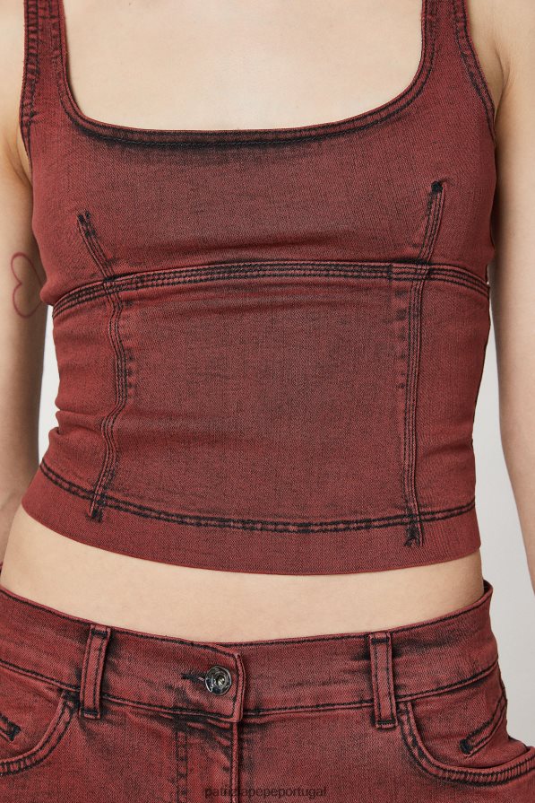 Patrizia Pepe mulheres top jeans sem mangas lavagem preta marciana vestuário TX086V99