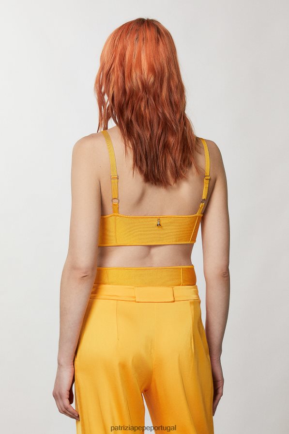 Patrizia Pepe mulheres top recortado laranja suculenta vestuário TX086V316