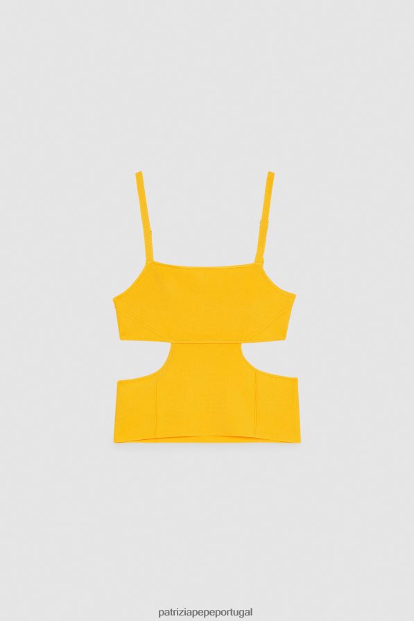 Patrizia Pepe mulheres top recortado laranja suculenta vestuário TX086V316