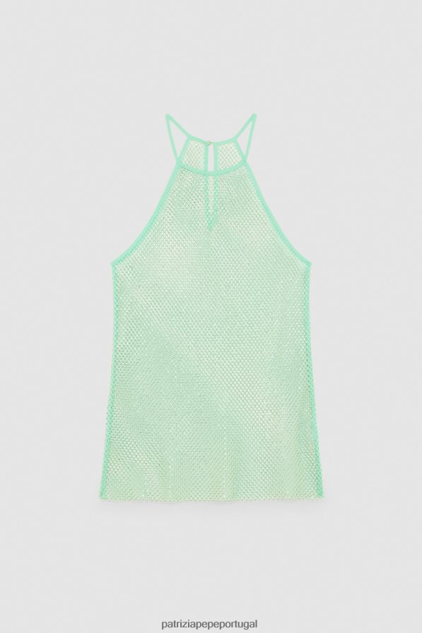 Patrizia Pepe mulheres top sem mangas com strass planeta verde vestuário TX086V122