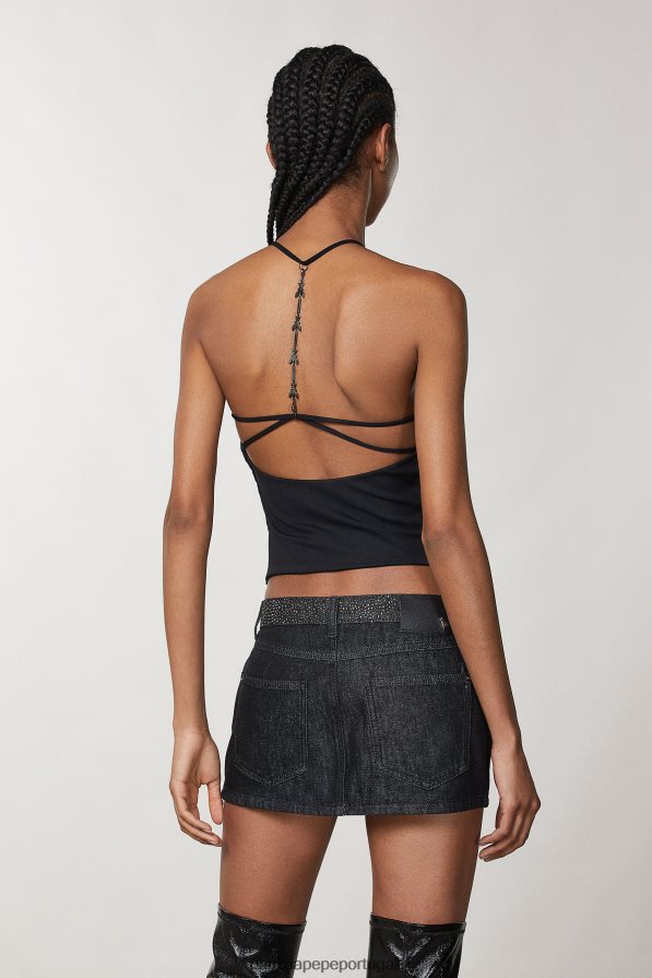 Patrizia Pepe mulheres top sem mangas em jersey Nero vestuário TX086V19