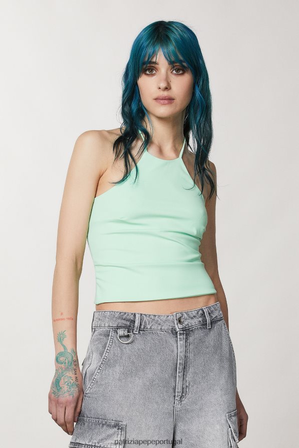 Patrizia Pepe mulheres top sem mangas em jersey planeta verde vestuário TX086V62