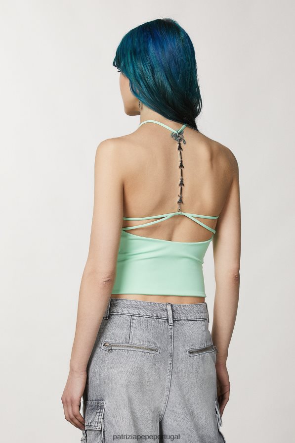 Patrizia Pepe mulheres top sem mangas em jersey planeta verde vestuário TX086V62
