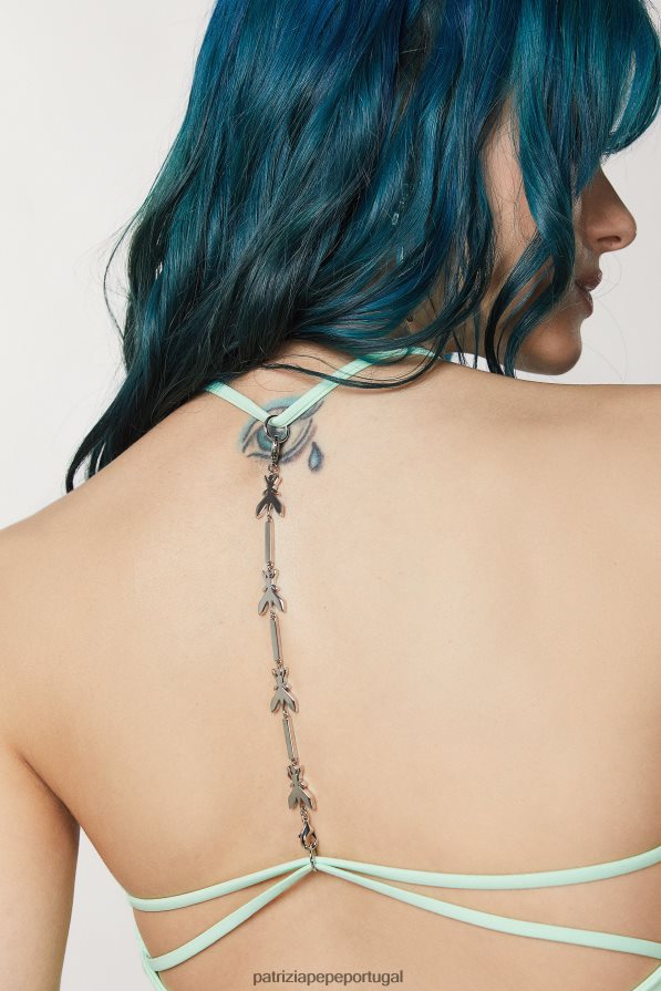 Patrizia Pepe mulheres top sem mangas em jersey planeta verde vestuário TX086V62