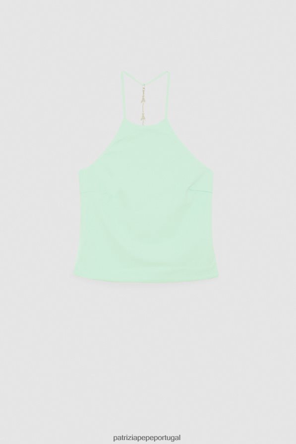 Patrizia Pepe mulheres top sem mangas em jersey planeta verde vestuário TX086V62