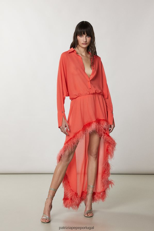 Patrizia Pepe mulheres vestido com bainha alta e baixa rosa cosmopolita vestuário TX086V279